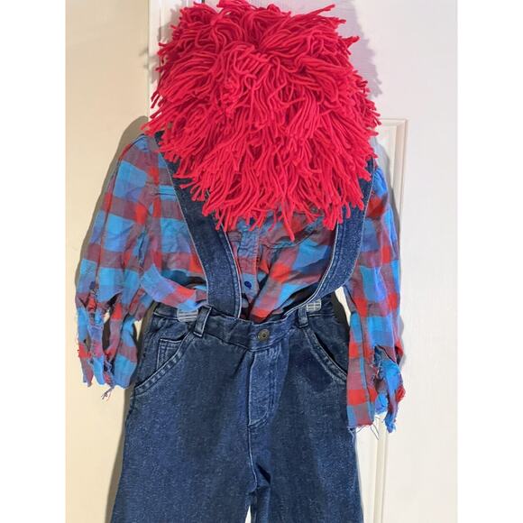 Raggedy Andy Vintage Child's Halloween Costume Size 4T-6-Wig, Shirt Pants - Picture 1 of 12